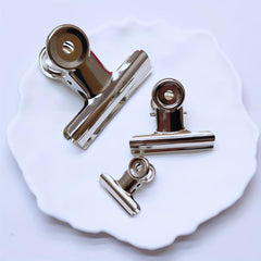 5pcs Stainless Steel Long Tail Clip Round Head Bill Clip Office Supplies