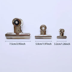 5pcs Stainless Steel Long Tail Clip Round Head Bill Clip Office Supplies