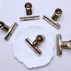 5pcs Stainless Steel Long Tail Clip Round Head Bill Clip Office Supplies