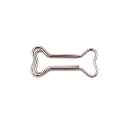 15pcs Colorful Bone Shaped Paper Clips Golden Metal - Office Supplies