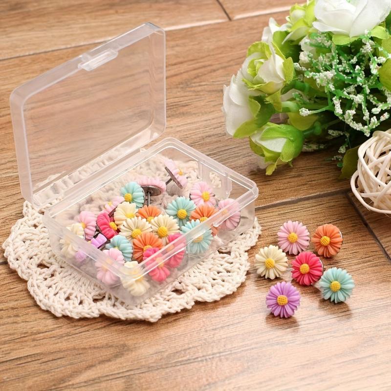 30 Daisy Flower Pins Decorated With Flower Thumbnails