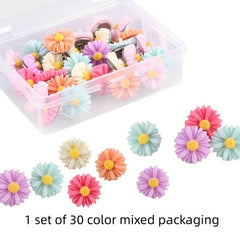 30 Daisy Flower Pins Decorated With Flower Thumbnails