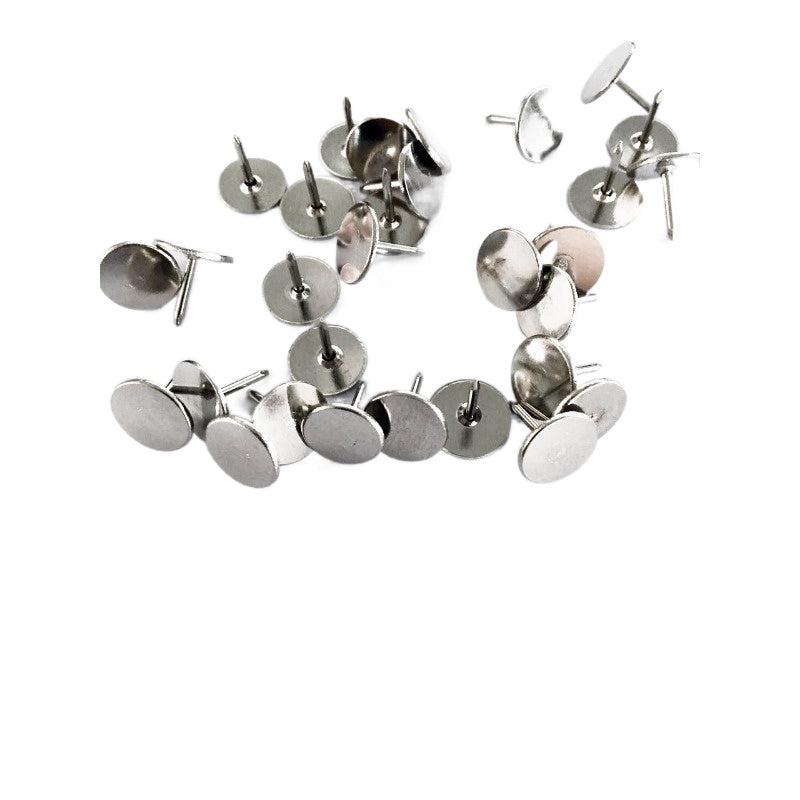 100pcs Nickel Plated Flat Head Push Pins Silver Office Push Pins In