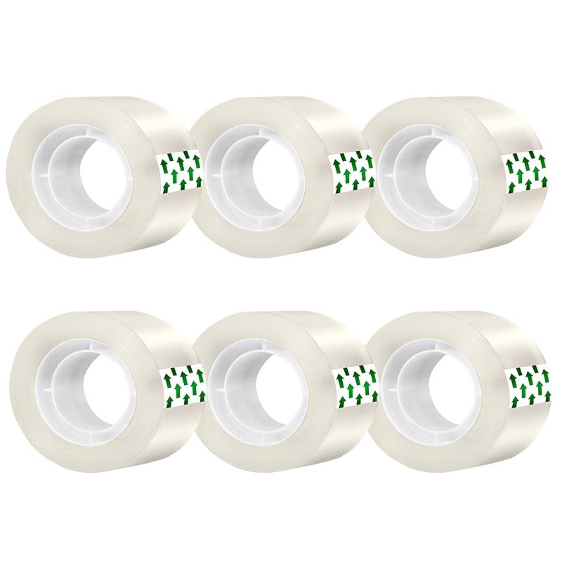 6 Rolls Transparent Tape 18mm x 25M for Packaging