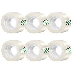 6 Rolls Transparent Tape 18mm x 25M for Packaging