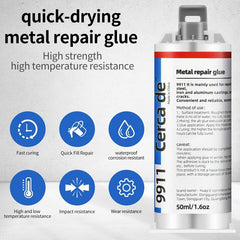 Metal Repair Epoxy Glue - Heat & Water Resistant - Restores & Bonds