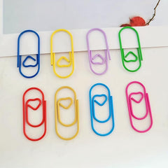 50pcs Mixed Mini Heart Paper Clips For Office School Personal Use