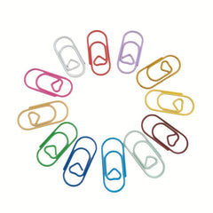 50pcs Mixed Mini Heart Paper Clips For Office School Personal Use