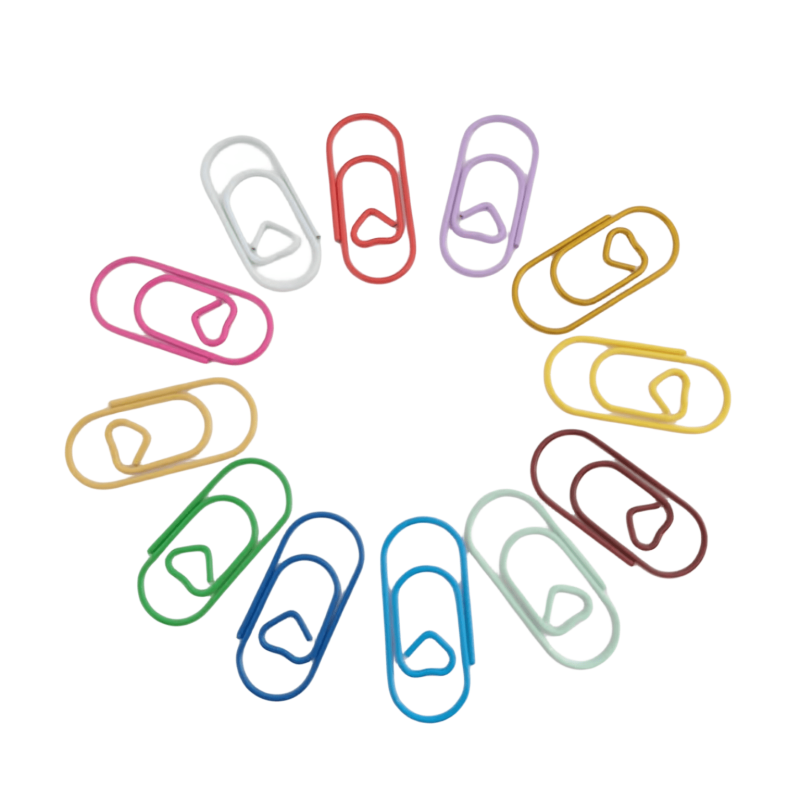 50pcs Mixed Mini Heart Paper Clips For Office School Personal Use