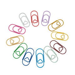 50pcs Mixed Mini Heart Paper Clips For Office School Personal Use