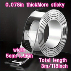 Waterproof Reusable Double Sided Tape High Viscosity Transparent Adhesive
