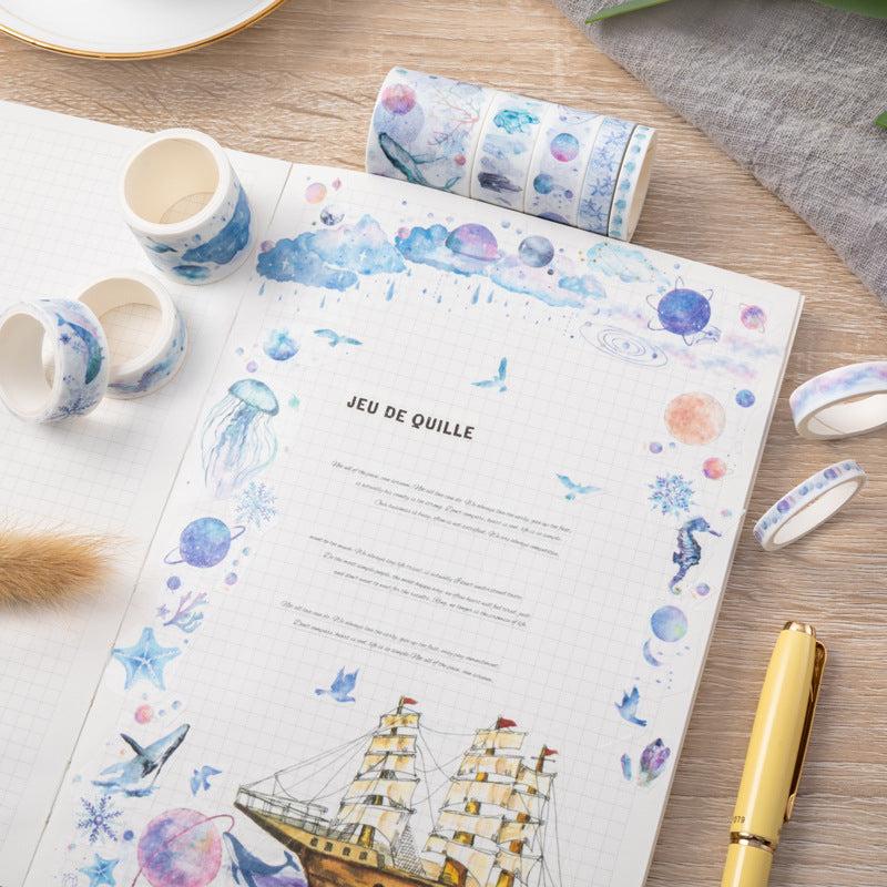 10 Rolls Flushing Series Washi Tape Student Journal Sticker Set