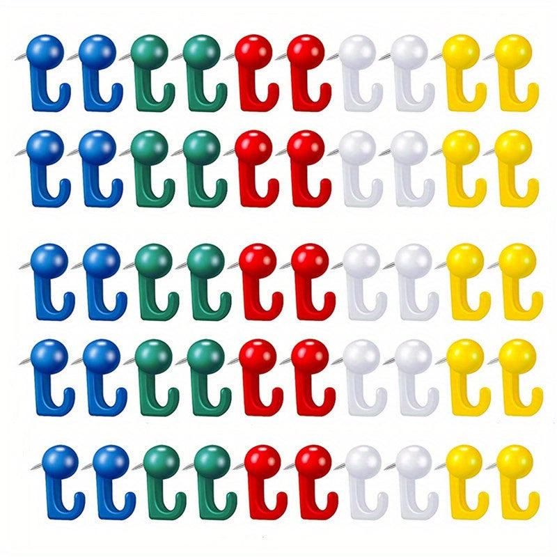 50pcs Push Pin Hooks Plastic Heads Cork Board Hooks Decorative Thumb Tacks Hook