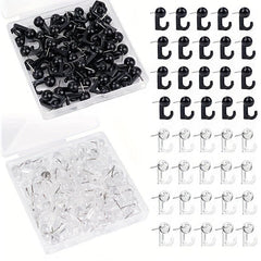50pcs Push Pin Hooks Plastic Heads Cork Board Hooks Decorative Thumb Tacks Hook