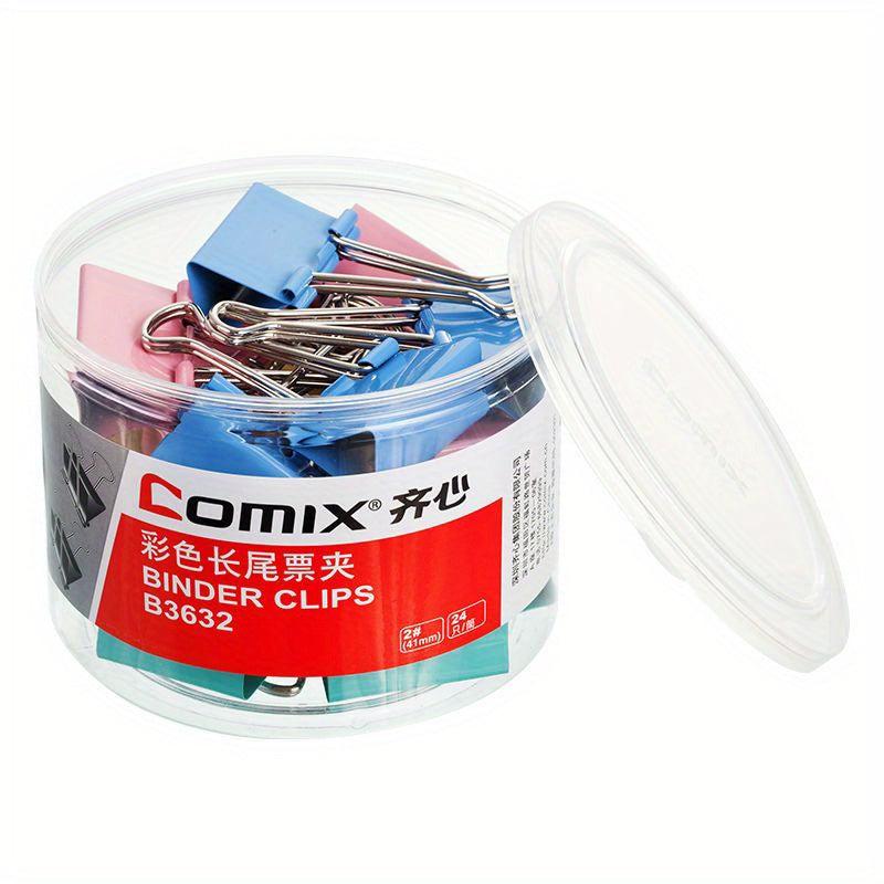 Comix Dovetail Clip Long Tail Clip Office Paper Clip Ticket Clip Colorful Clip