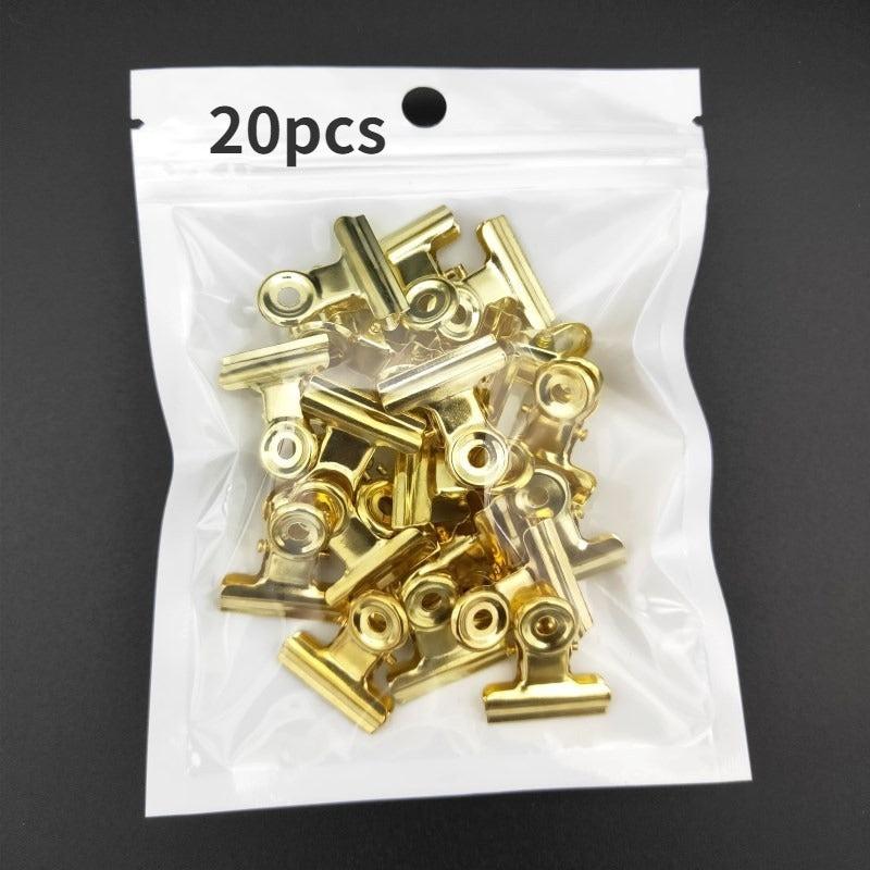 20pcs Kitchen Food Sealing Bag Clips Stainless Steel Photo File Clamps