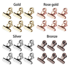 20pcs Kitchen Food Sealing Bag Clips Stainless Steel Photo File Clamps