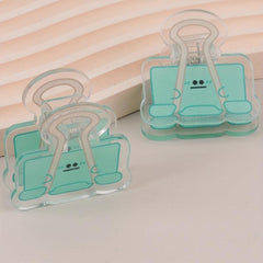 Funny Expression Swallowtail Clip Transparent Stationery Set