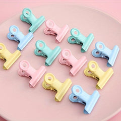 4pcs Macaron Small Book Folder Metal School Paper Assignment Folde