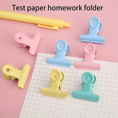 4pcs Macaron Small Book Folder Metal School Paper Assignment Folde