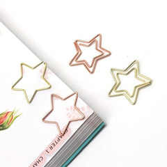 10pcs Pentagram Shape Paper Clip Metal Rose Golden Special shaped Paper Clip