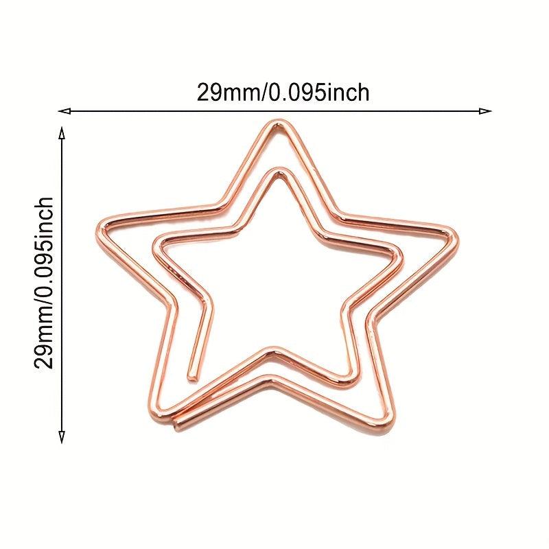 10pcs Pentagram Shape Paper Clip Metal Rose Golden Special shaped Paper Clip