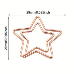 10pcs Pentagram Shape Paper Clip Metal Rose Golden Special shaped Paper Clip