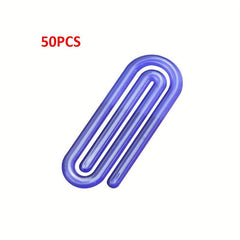 50pcs Transparent Plastic Paper Clip File Bookmark Test Paper Sorting