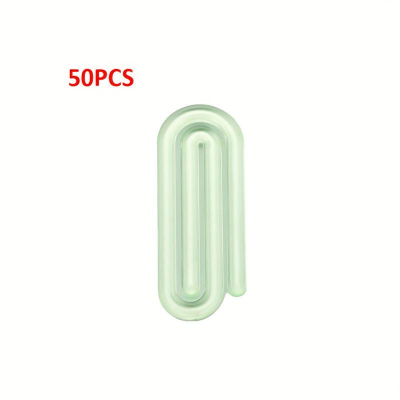 50pcs Transparent Plastic Paper Clip File Bookmark Test Paper Sorting