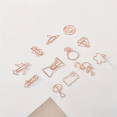 20Pcs Animal Shaped Colorful Paper Clips Hollow Metal Gold Clip