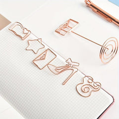 20Pcs Animal Shaped Colorful Paper Clips Hollow Metal Gold Clip