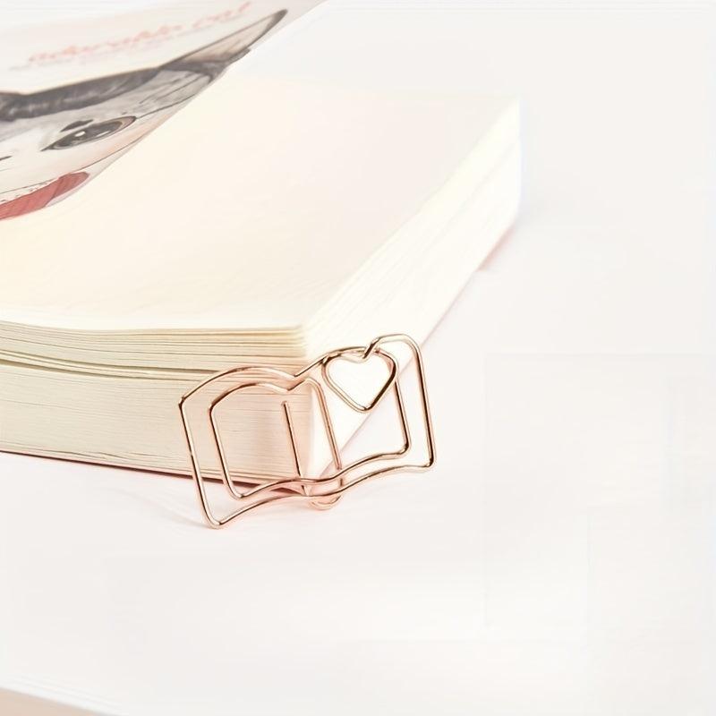 20Pcs Animal Shaped Colorful Paper Clips Hollow Metal Gold Clip