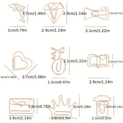 20Pcs Animal Shaped Colorful Paper Clips Hollow Metal Gold Clip