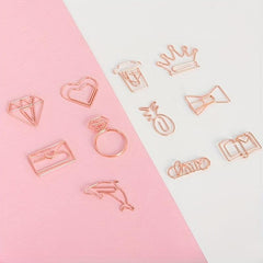 20Pcs Animal Shaped Colorful Paper Clips Hollow Metal Gold Clip