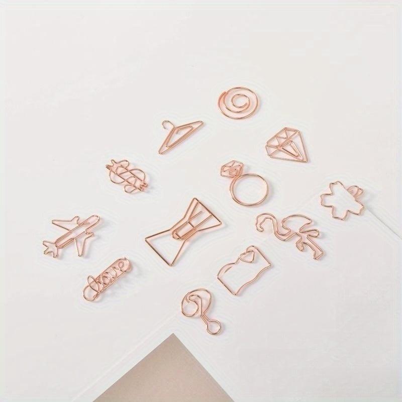 20Pcs Animal Shaped Colorful Paper Clips Hollow Metal Gold Clip