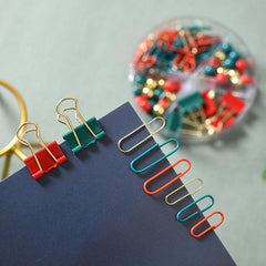 Christmas Stationery Set Binder Clip Thumbtack Receipt Storage Tool