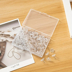 100 Clear Plastic Thumb Tacks Push Pins for Corkboard