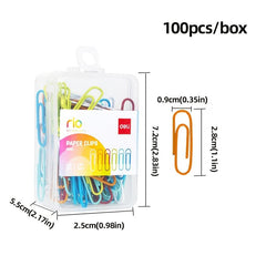 100pcs Colourful Paper Clips Mix