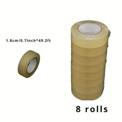 8pcs 18mm Matte PVC Food Sealing Tape 49.2ft Non-trace Sealed Biscuit Box