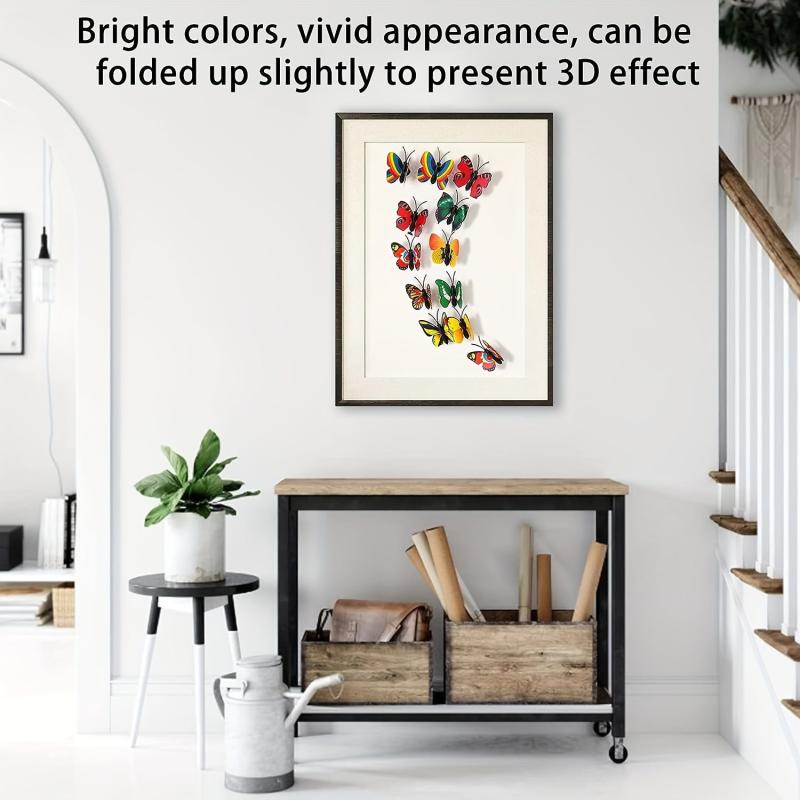 Set of 30 3D Butterfly Studs for Home Wall Decoration