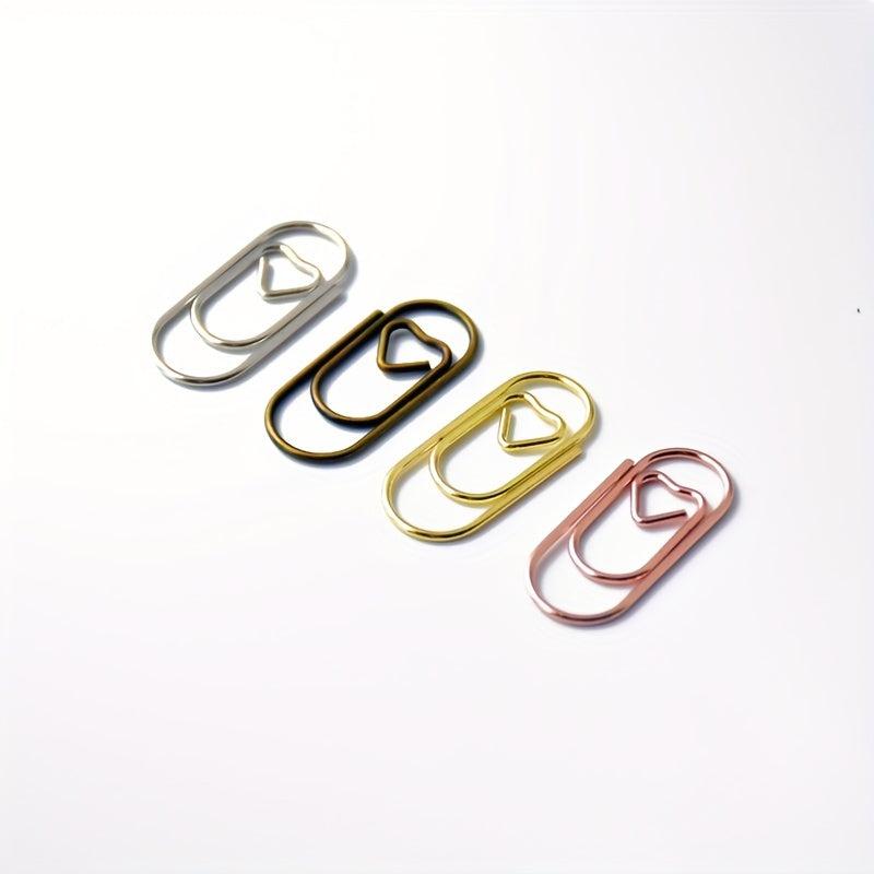 150pcs Mini Heart Rose Clip Metal Paper Clips 2.03cm