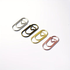 150pcs Mini Heart Rose Clip Metal Paper Clips 2.03cm