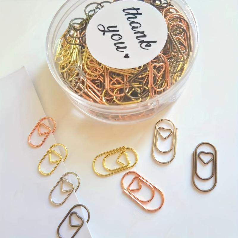 150pcs Mini Heart Rose Clip Metal Paper Clips 2.03cm
