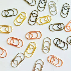 150pcs Mini Heart Rose Clip Metal Paper Clips 2.03cm