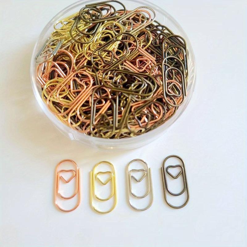 150pcs Mini Heart Rose Clip Metal Paper Clips 2.03cm