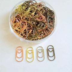150pcs Mini Heart Rose Clip Metal Paper Clips 2.03cm