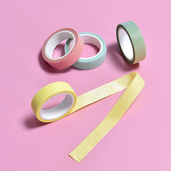 6 Rolls Golden Glitter Tape Macaron Series