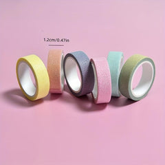 6 Rolls Golden Glitter Tape Macaron Series