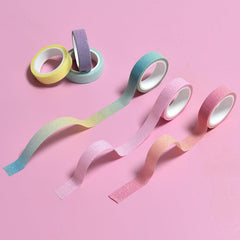 6 Rolls Golden Glitter Tape Macaron Series