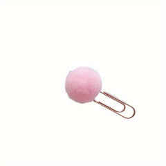 12PCS Metal Macaron Hairball Paper Clip